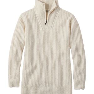 NWT LL BEAN Cozy Cloud 1/4 zip sweater